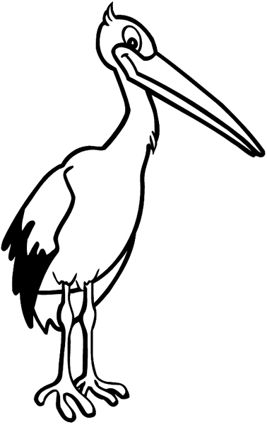 Long billed wading bird vinyl sticker. Customize on line.      Animals Insects Fish 004-1255  